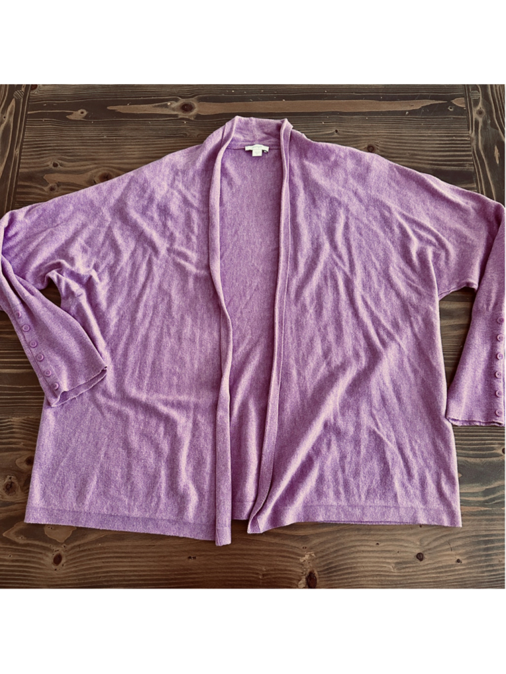 Pure Jill Cardigan Womens XL Purple Mauve Cashmere Blend Open Front Sweater